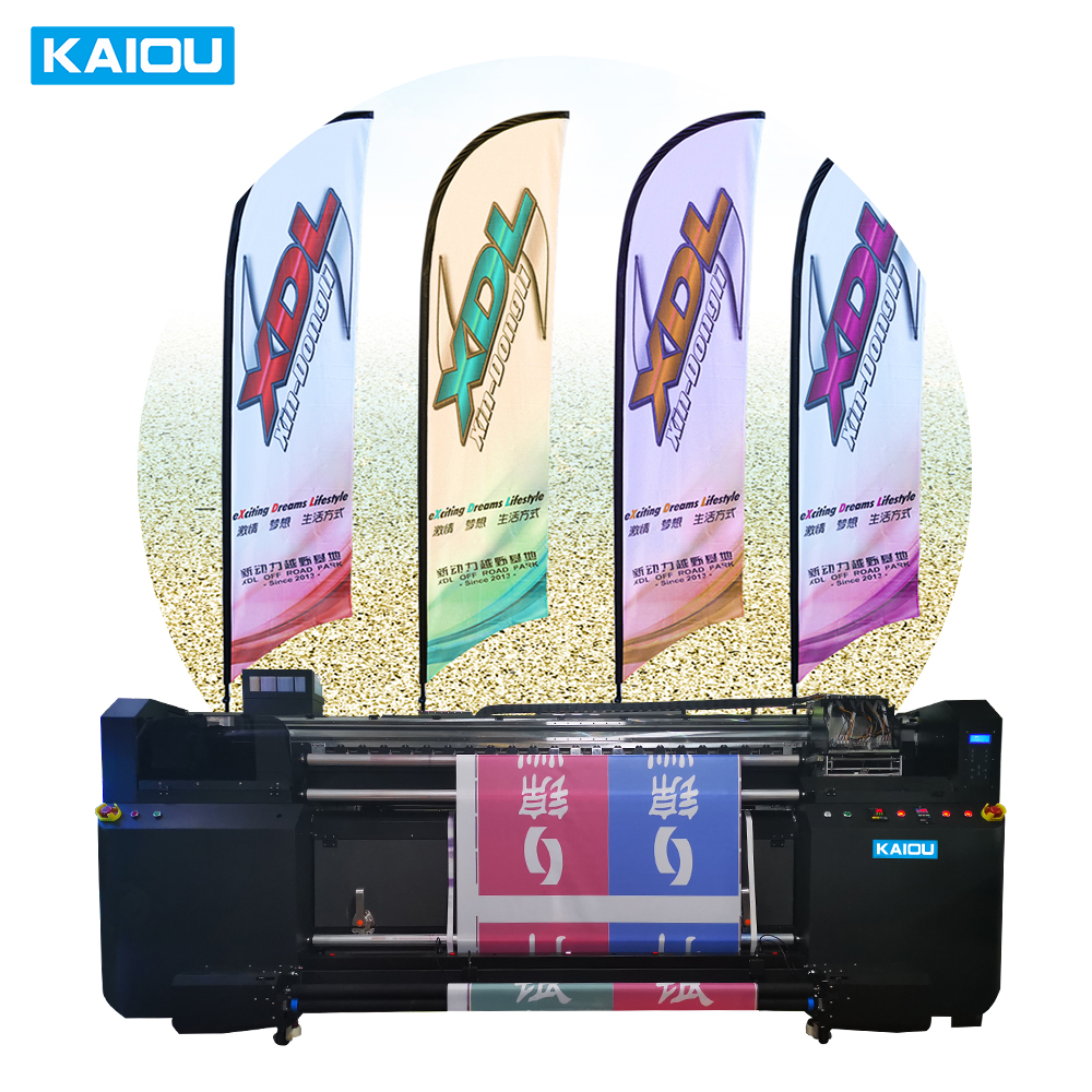 KAIOU Flag Printer Integrierter Ofen 4 * i3200 Druckkopf Digitaldruckmaschine Thermische Farbwiedergabe